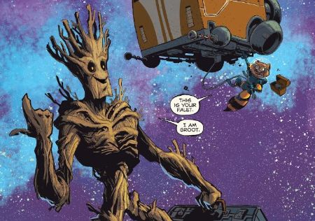 Groot and Rocket Raccoon in Comics